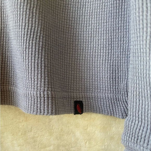 Vans Gray Long Sleeve Waffle Henley Style Shirt Unisex Small Y2K Stained - Picture 6 of 7